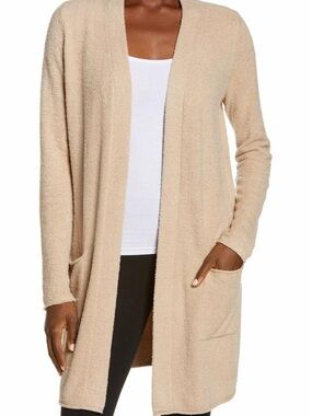 Barefoot Dreams Camel Cozy Chic Lite Long Cardigan Sweater Like New